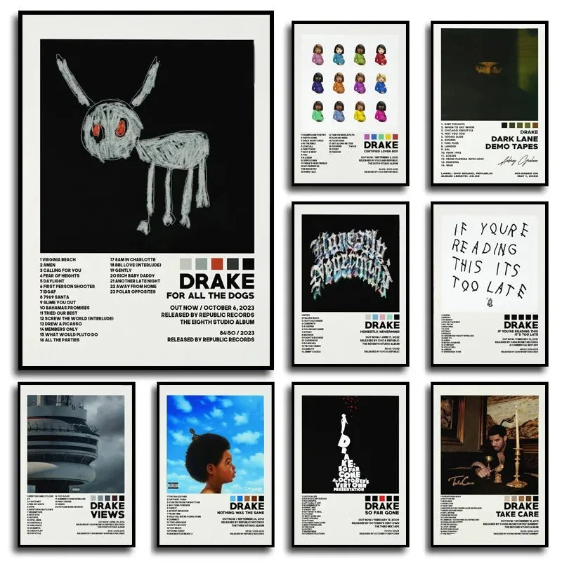 Poster Prints New Drake Music Album Cover Canvas Painting Wall Art