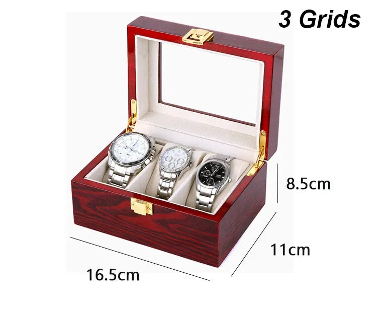Wooden Watch Box/Watch Storage Case with 1/2/3/5/6/10/12 Slots