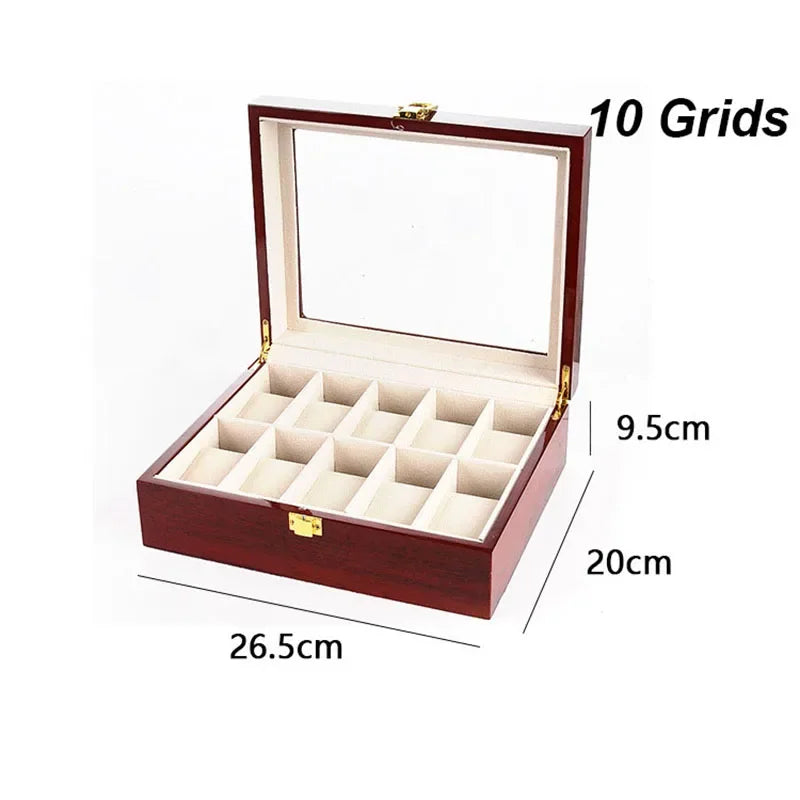 Wooden Watch Box/Watch Storage Case with 1/2/3/5/6/10/12 Slots