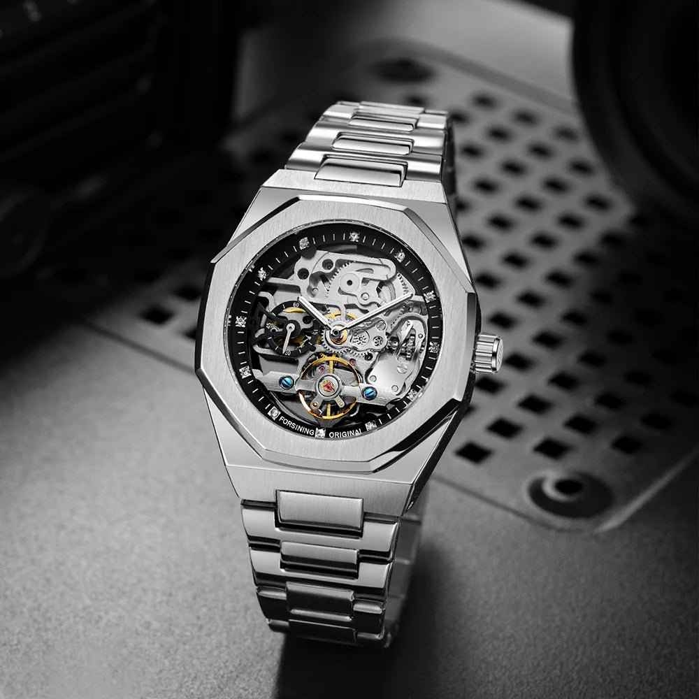 Forsining Skeleton Automatic Mechanical Watch for Men