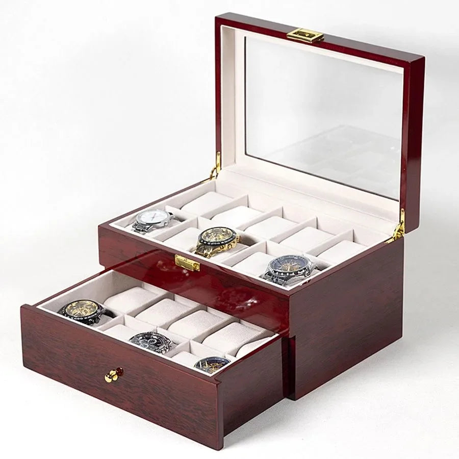 Wooden Watch Box/Watch Storage Case with 1/2/3/5/6/10/12 Slots