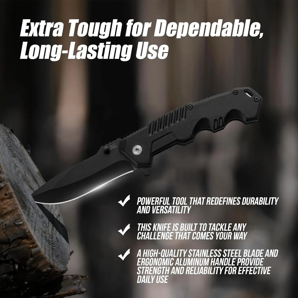 Men's Folding pocket knife, with pocket clip, stainless steel blade, for men and women