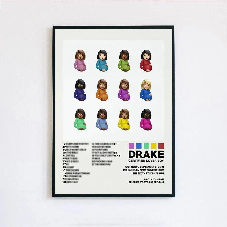 Poster Prints New Drake Music Album Cover Canvas Painting Wall Art