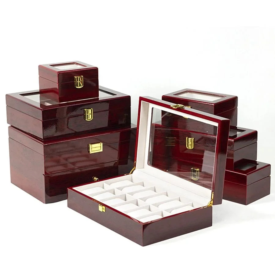 Wooden Watch Box/Watch Storage Case with 1/2/3/5/6/10/12 Slots