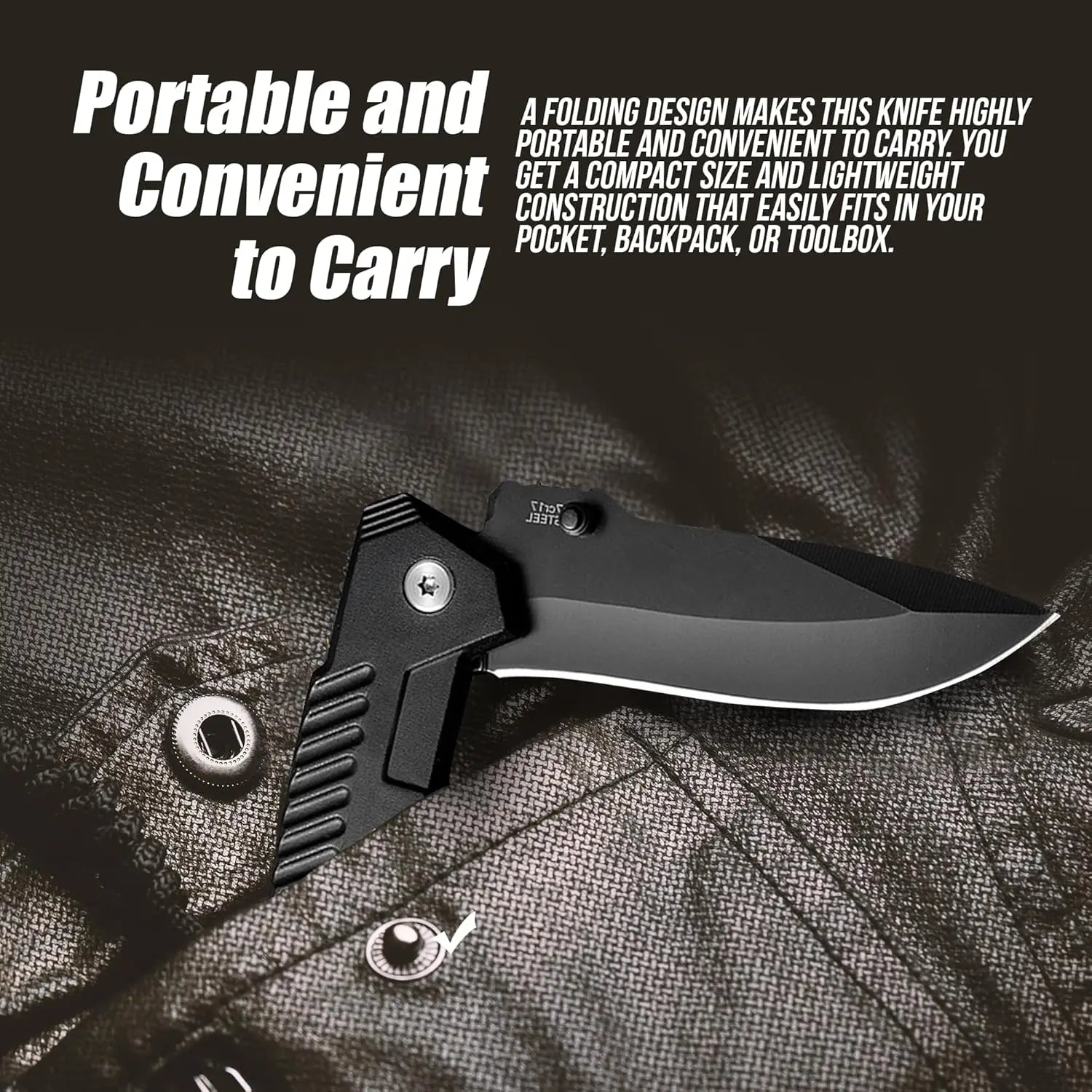 Men's Folding pocket knife, with pocket clip, stainless steel blade, for men and women