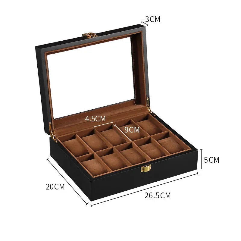 Wooden Watch Box/Watch Storage Case with 1/2/3/5/6/10/12 Slots