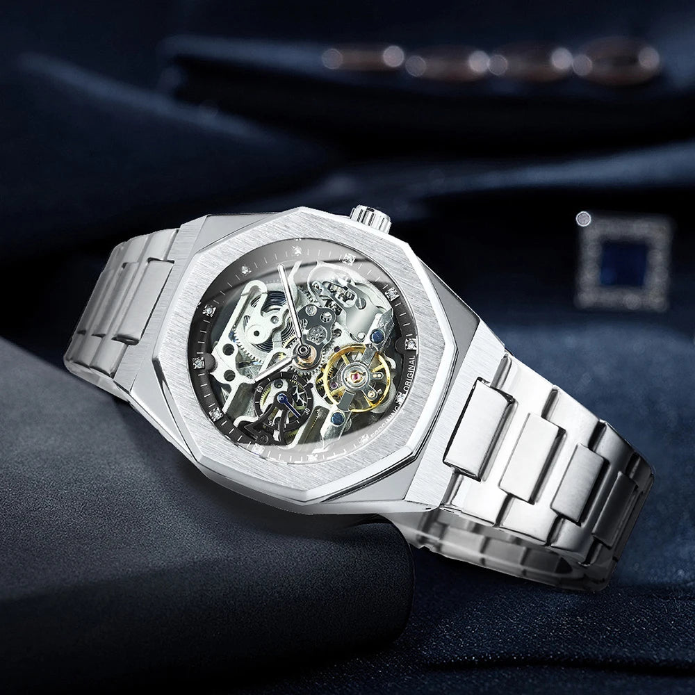 Forsining Skeleton Automatic Mechanical Watch for Men