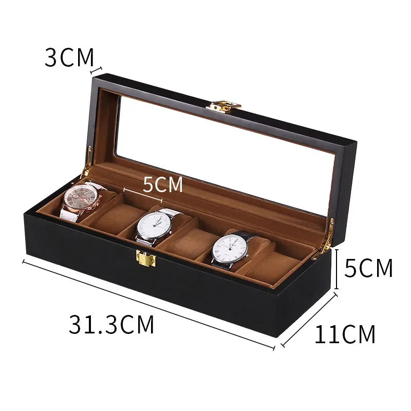 Wooden Watch Box/Watch Storage Case with 1/2/3/5/6/10/12 Slots