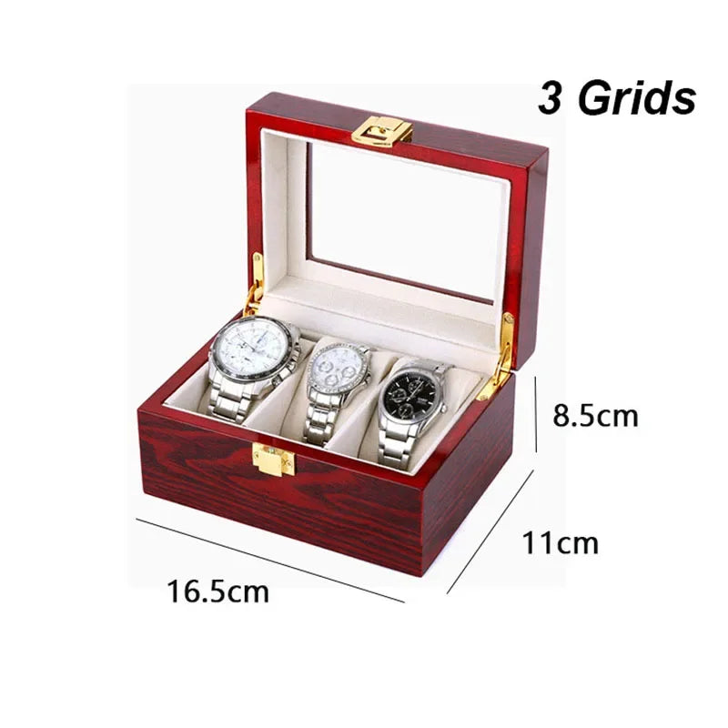 Wooden Watch Box/Watch Storage Case with 1/2/3/5/6/10/12 Slots
