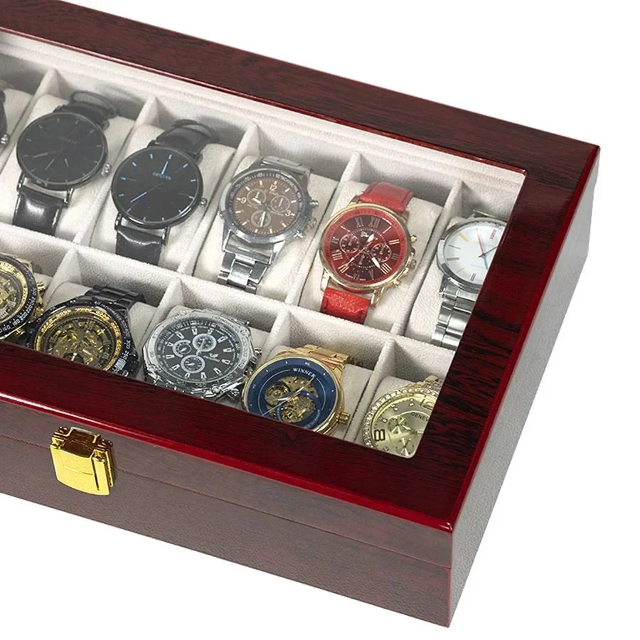 Wooden Watch Box/Watch Storage Case with 1/2/3/5/6/10/12 Slots