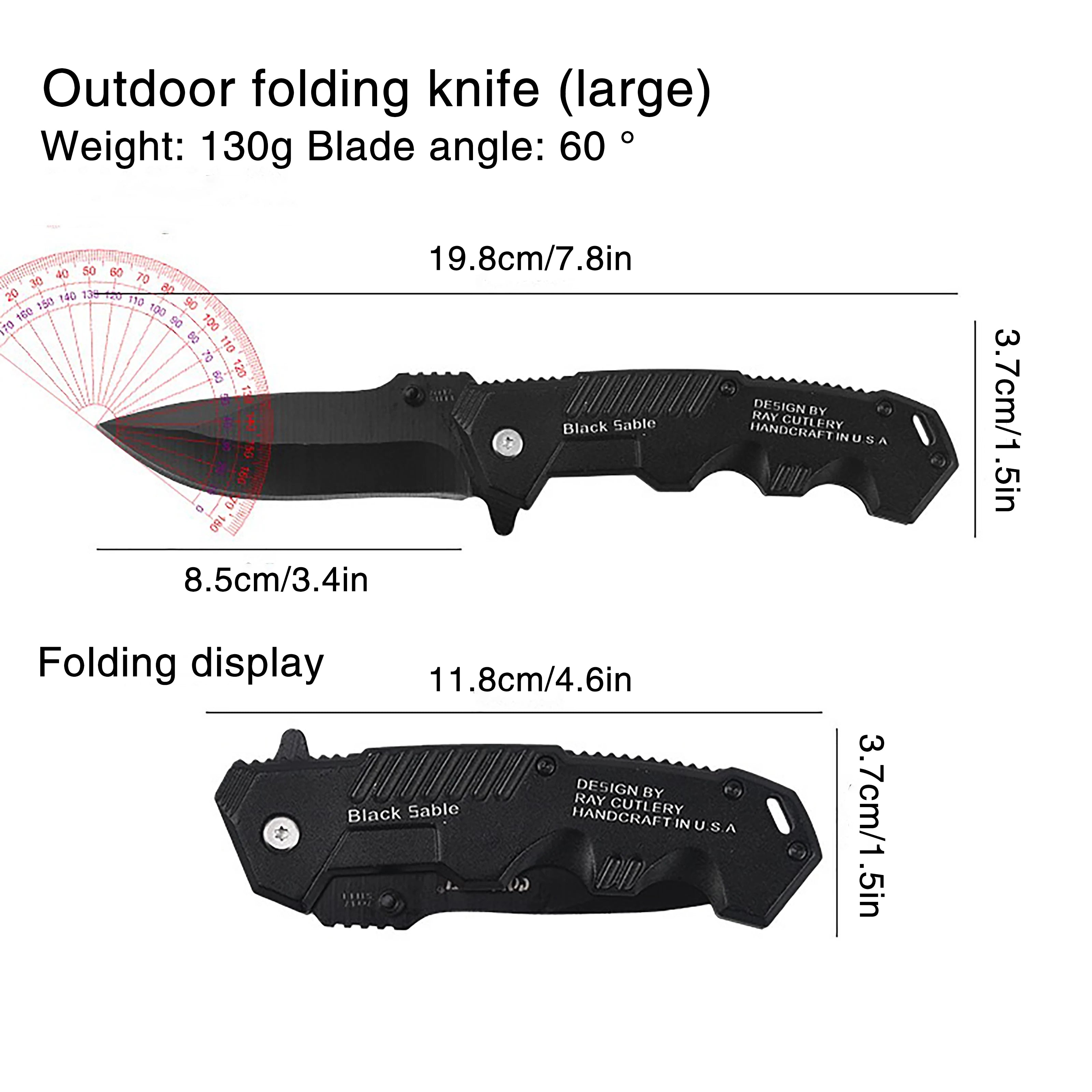 Men's Folding pocket knife, with pocket clip, stainless steel blade, for men and women
