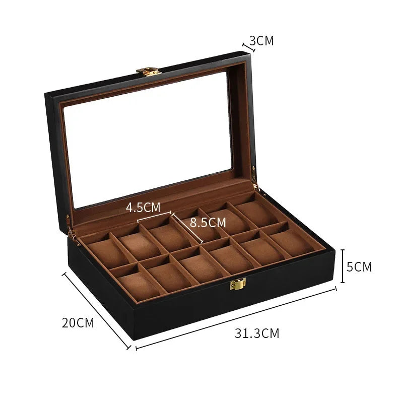 Wooden Watch Box/Watch Storage Case with 1/2/3/5/6/10/12 Slots